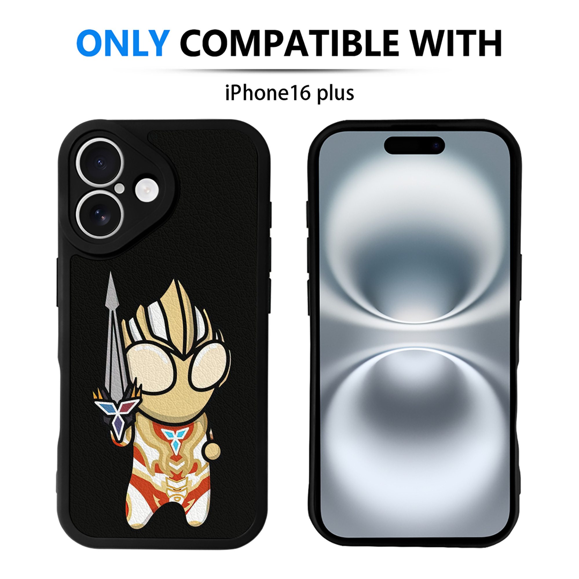 （画像用） ウルトラマン Ultraman 【iPhone 16シリーズ対応】シリコンスマホケース（レザー調） 材質：シリコン